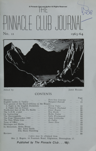 The Pinnacle Club Journal No.-11 1963-1964 thumbnail